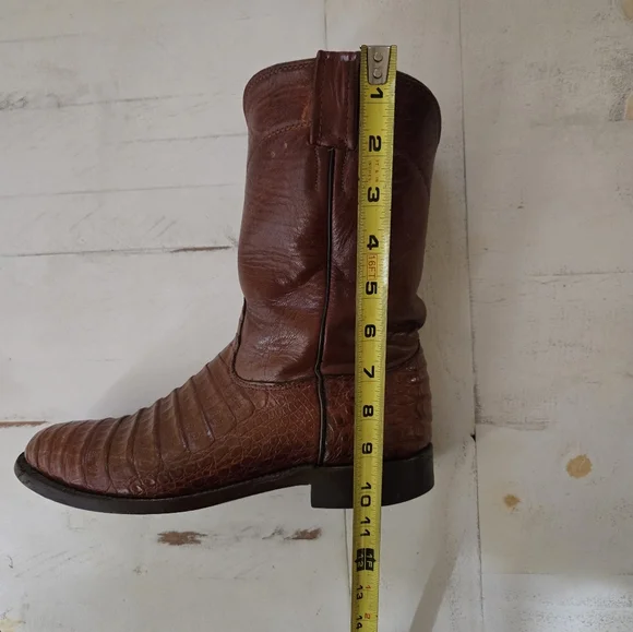 Larry Mahan Caiman Leather Boots, 8.5 D - Picture 14 of 14